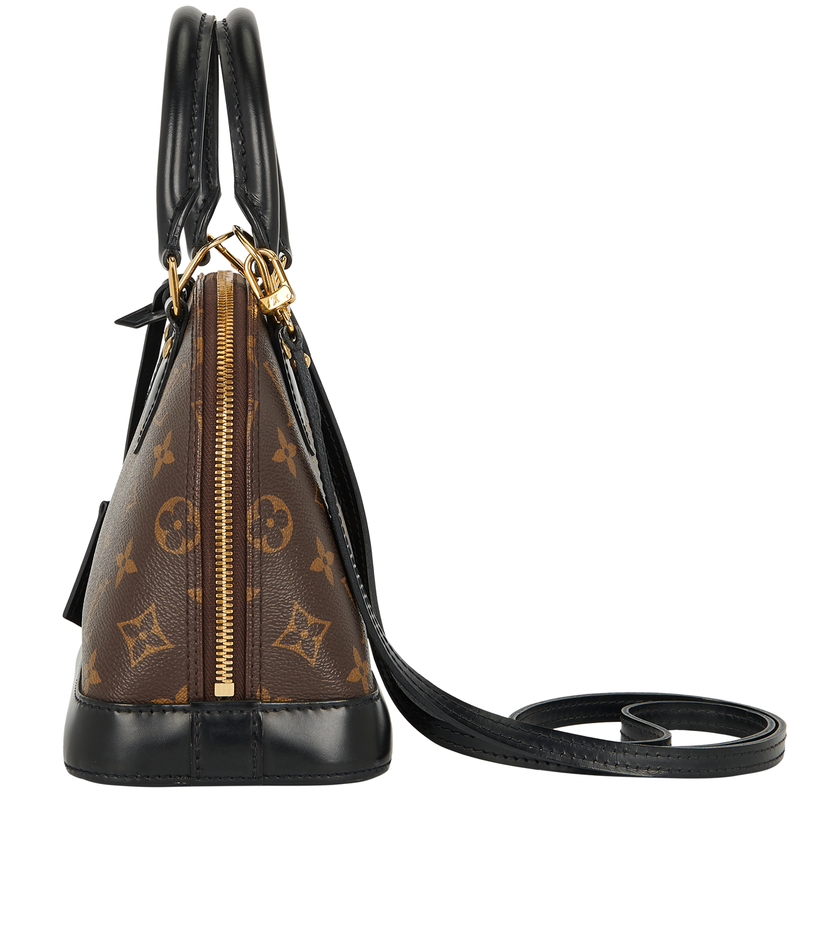 Alma BB, &pound;695, Handbags, Black/Brown, Coated Canvas/Leather, Bottom view